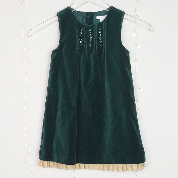 Janie and Jack Other - Janie & Jack | Emerald Green Velvet Dress W/Tulle